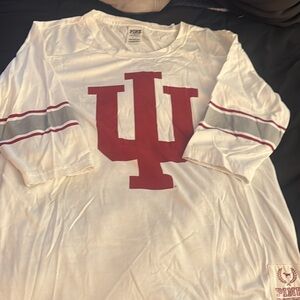 PINK Victoria's Secret White Tee with Maroon Logo